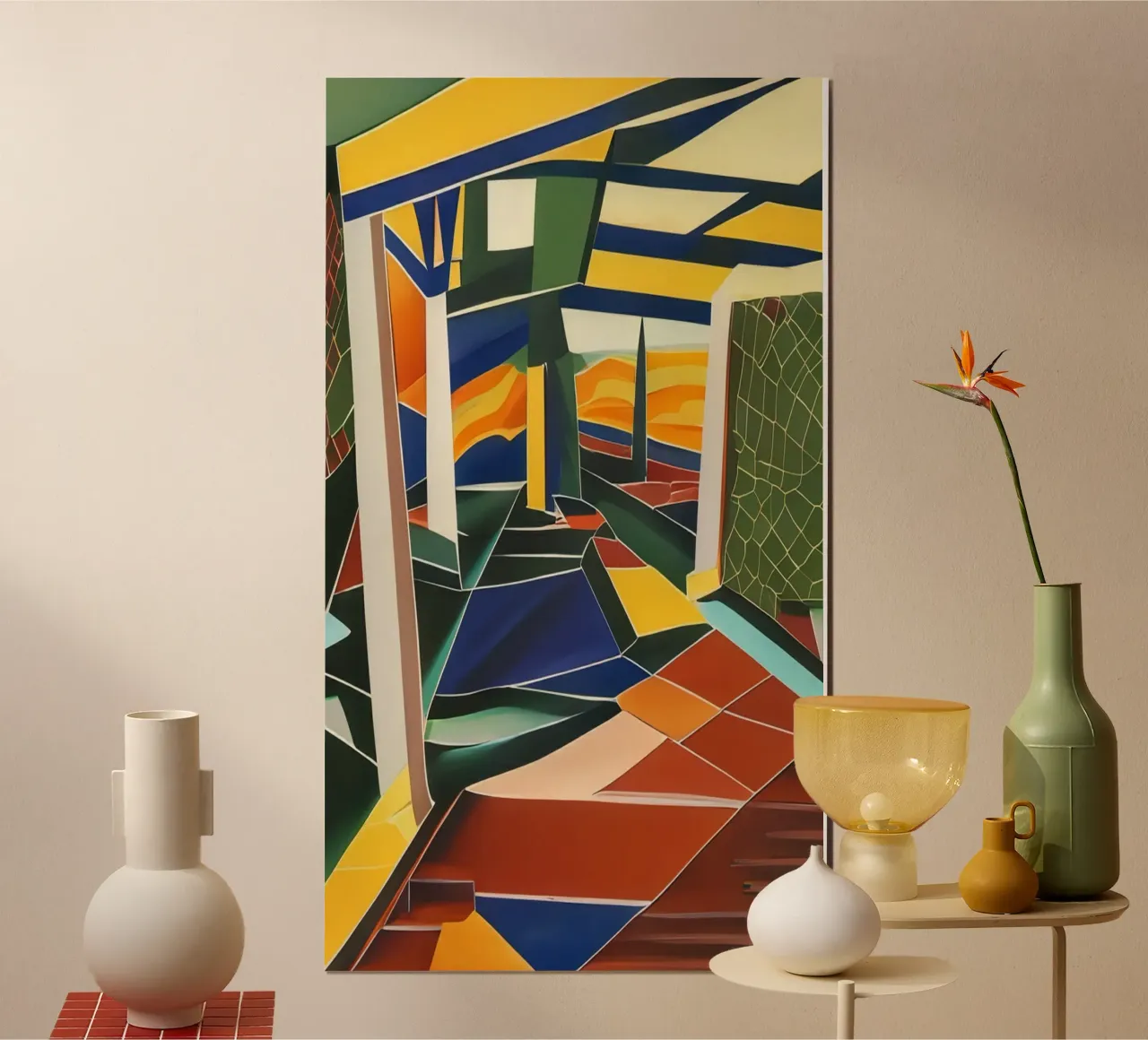 Giardino botanico_2 poster con telaio in alluminio da Abstract Art by LK