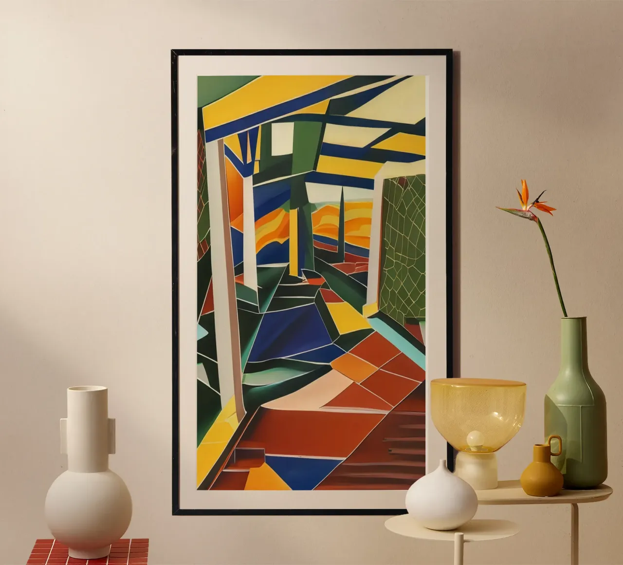 Giardino botanico_2 poster con telaio in alluminio da Abstract Art by LK