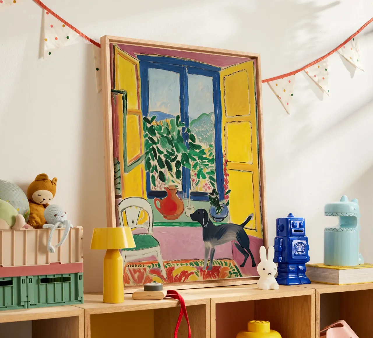 Dog Art, Open Window Collioure, Matisse canvas by Peaches Art Prints