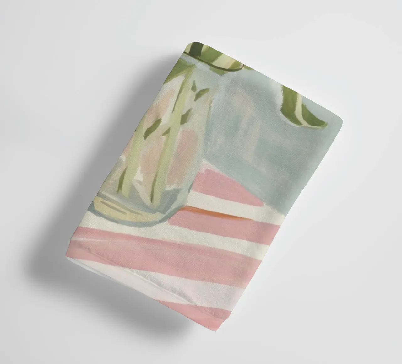 Roze tulpenboeket in glazen vaas badhanddoek van Melloi Art Print
