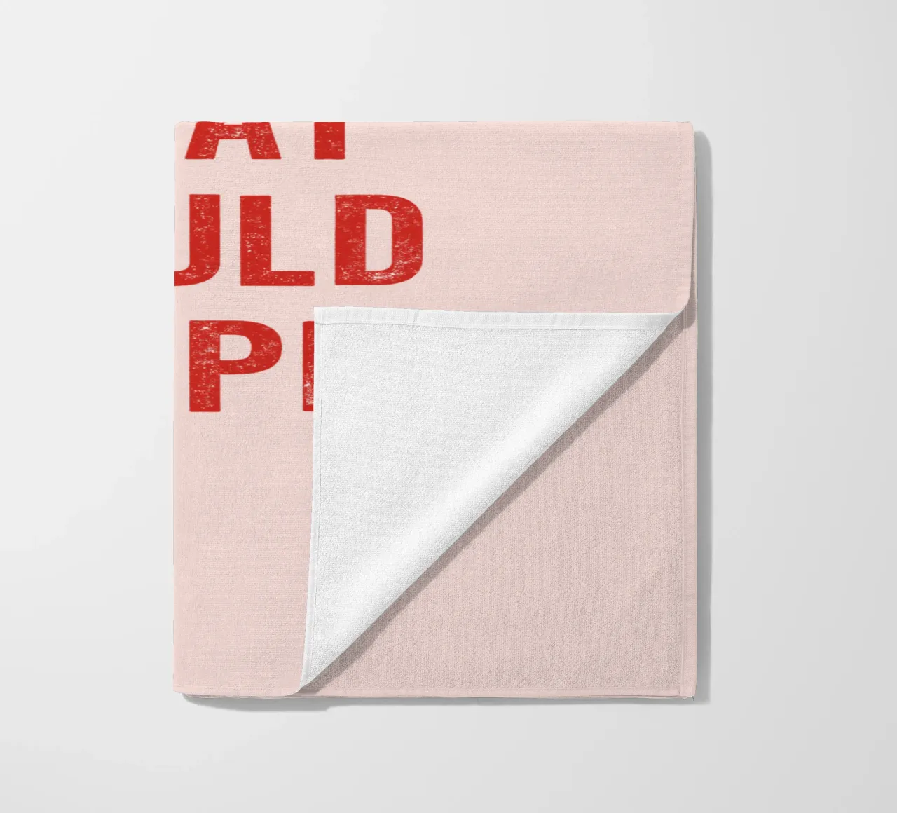 Whats The Best That Could Happen in Red and Pink beach towel by THE MOTIVATED TYPE
