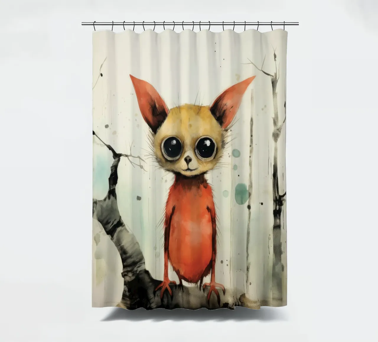 Cespuglietto minimale 1 tenda da doccia da Minimal Animal Art