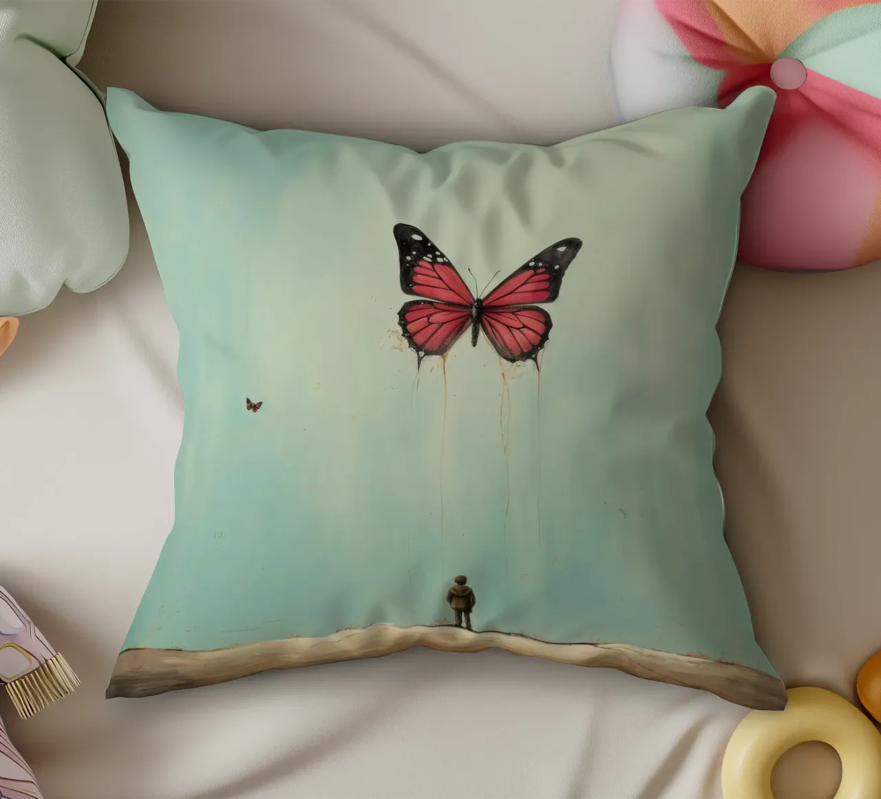 Farfalla minimale 2 cuscino da Minimal Animal Art