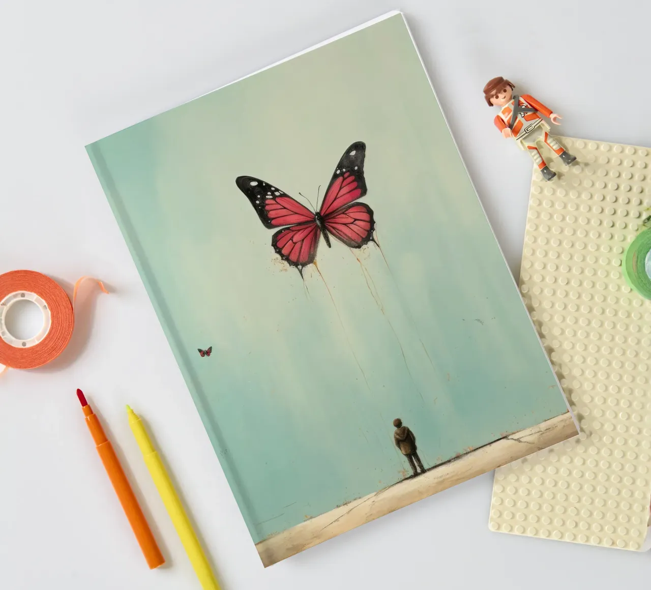 Minimal Butterfly 2 notebook by Minimal Animal Art