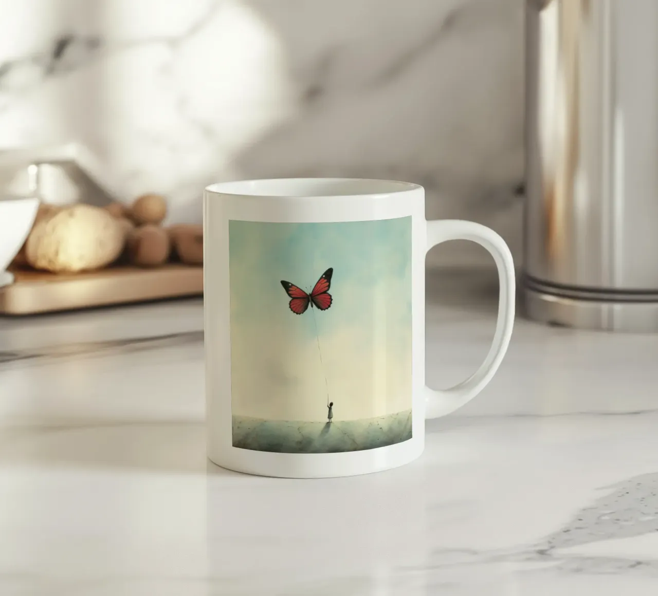 Farfalla minimale 3 tazza in ceramica da Minimal Animal Art