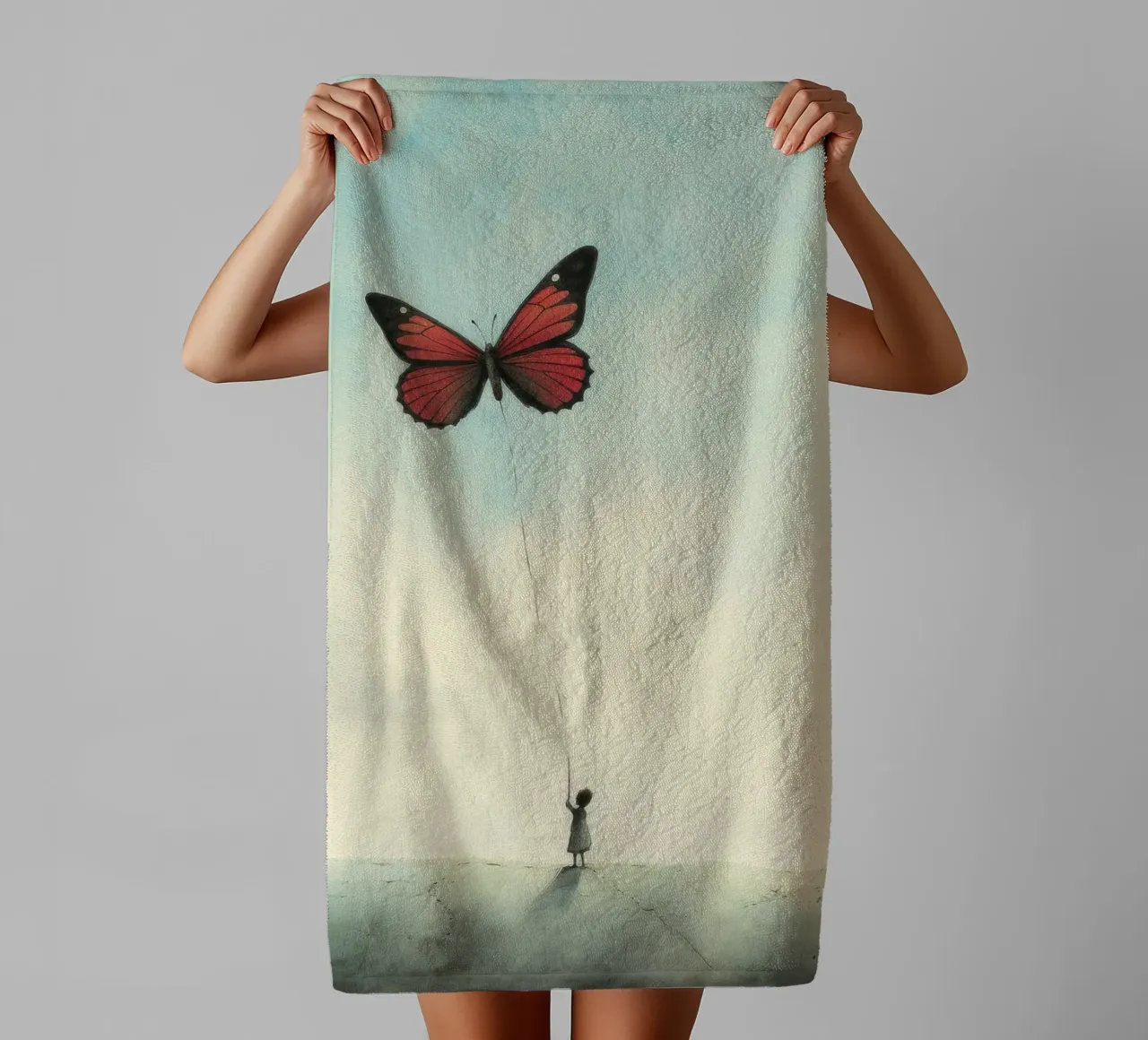 Minimal Butterfly 3 towel by Minimal Animal Art