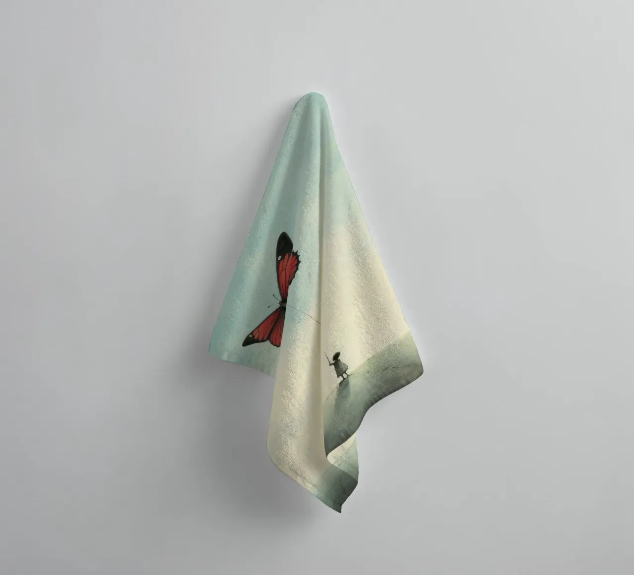 Minimal Butterfly 3 towel by Minimal Animal Art