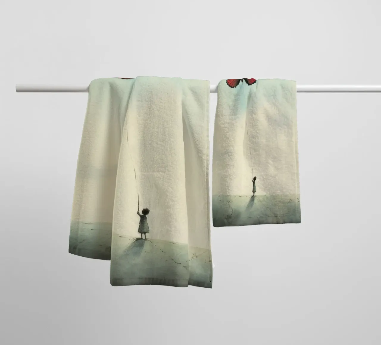 Minimal Butterfly 3 towel by Minimal Animal Art