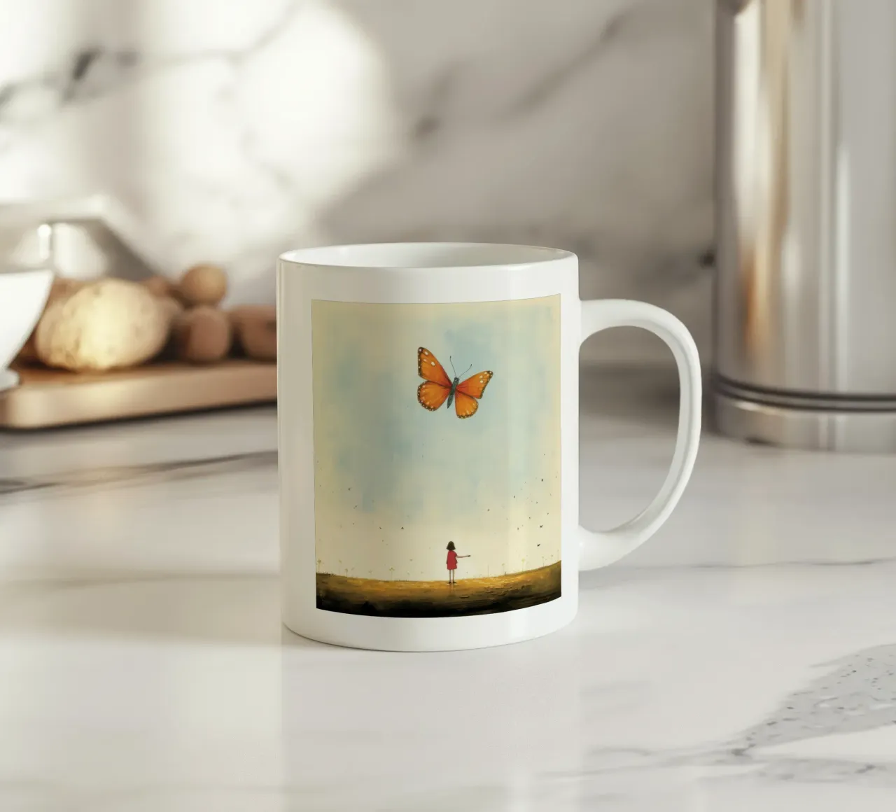 Farfalla minimale 4 tazza in ceramica da Minimal Animal Art