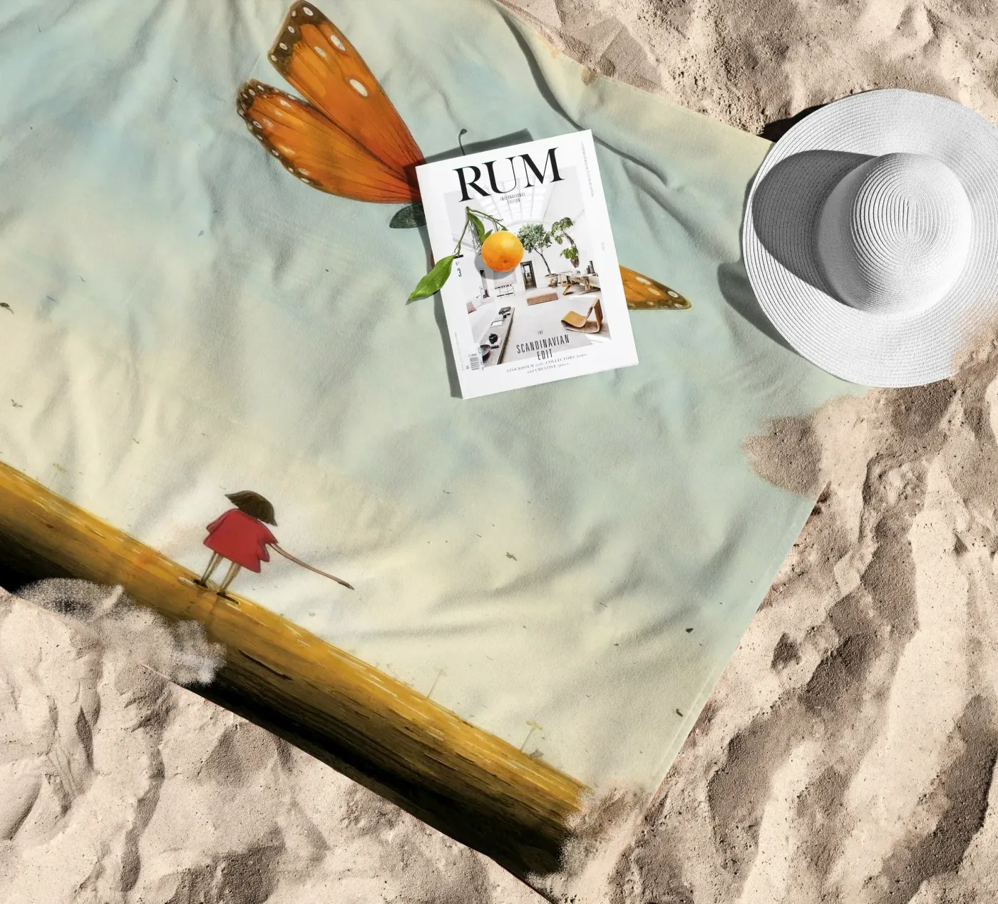 Farfalla minimale telo mare da Minimal Animal Art