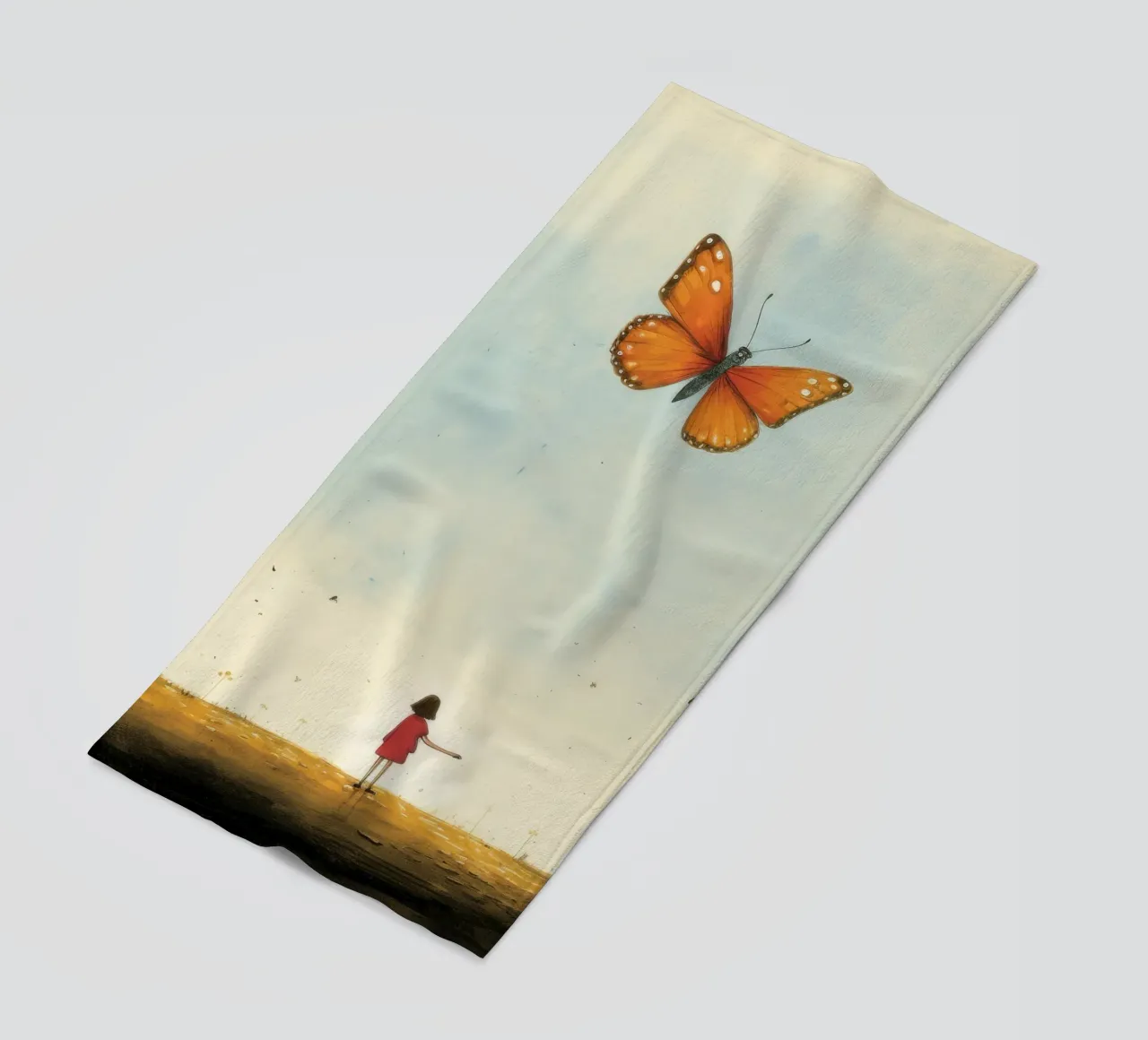 Minimale vlinder 4 strandhanddoek van Minimal Animal Art