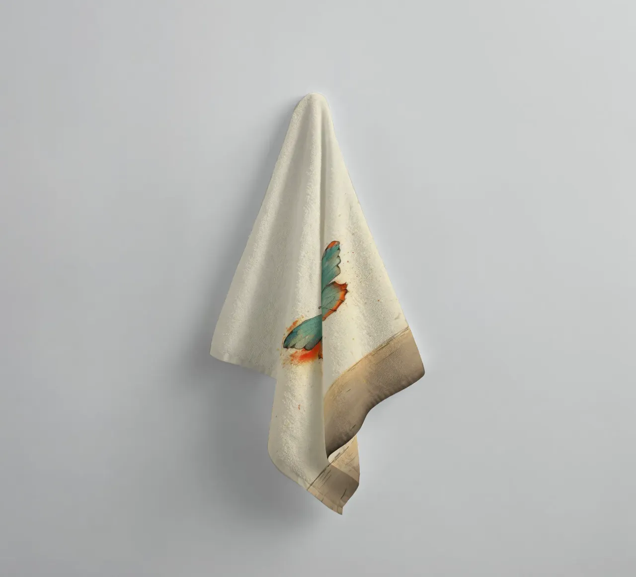 Minimal Butterfly 1 towel by Minimal Animal Art
