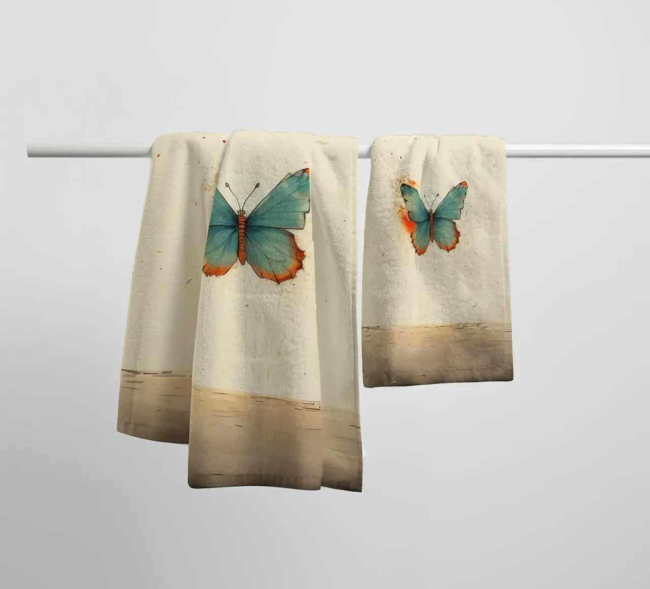 Minimal Butterfly 1 towel by Minimal Animal Art