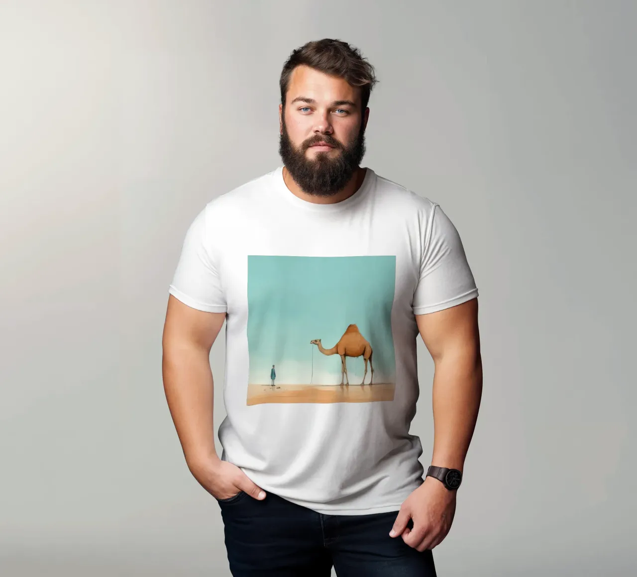 Minimal Camel 2 t-shirt da Minimal Animal Art