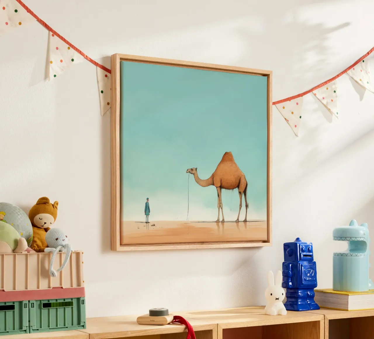 Minimal Camel 2 tela con Cornice a cassetta da Minimal Animal Art