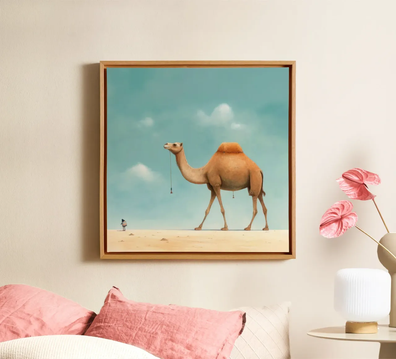Minimal Camel 3 canvas by Minimal Animal Art