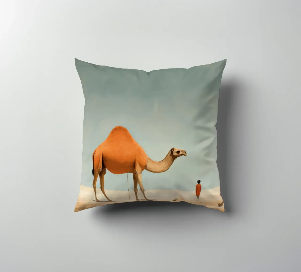 Minimal Camel 4 decorative cushion by Minimal Animal Art