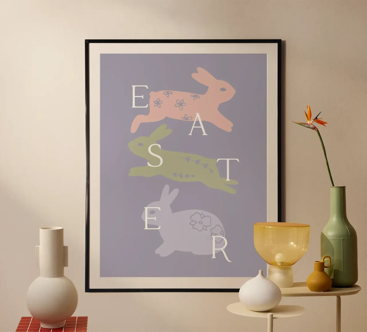 Easter No 1 poster con telaio in alluminio da treechild