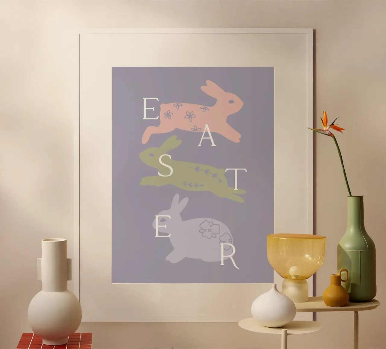 Easter No 1 poster con telaio in alluminio da treechild