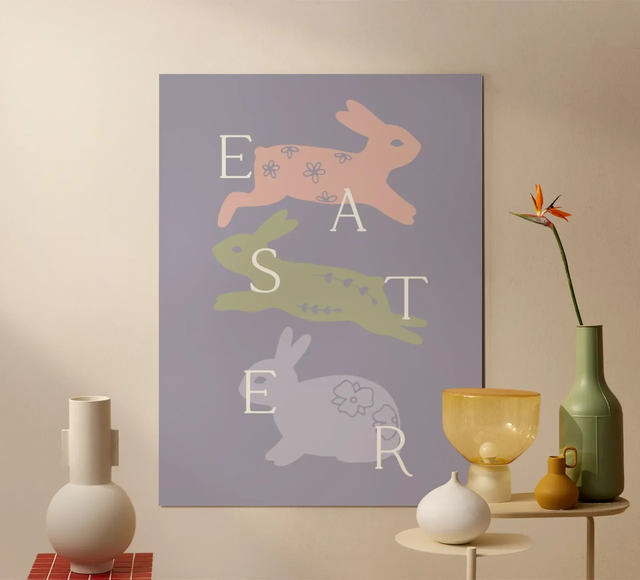 Easter No 1 poster con telaio in alluminio da treechild