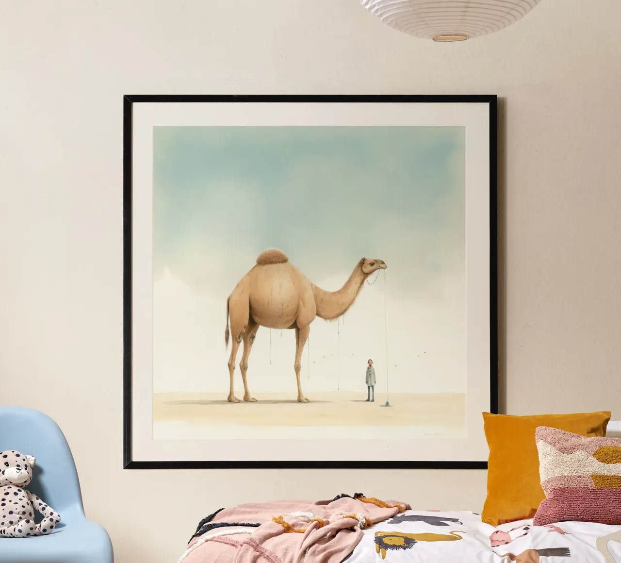 Minimal Camel 1 poster de Minimal Animal Art