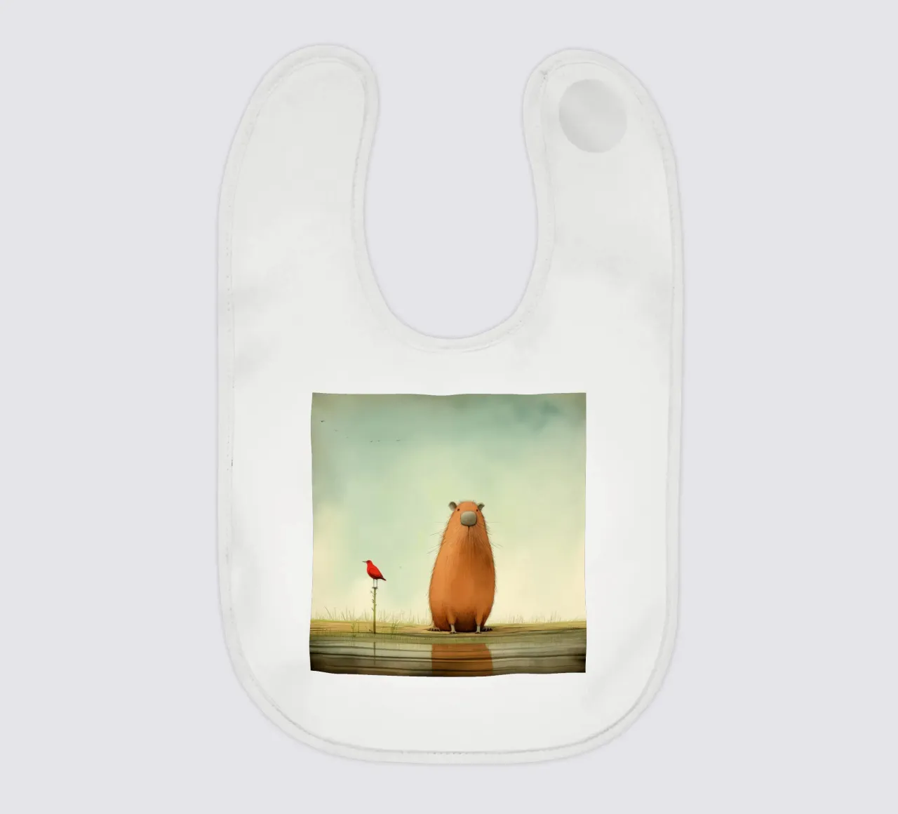 Capibara minimo 2 bavaglino da Minimal Animal Art