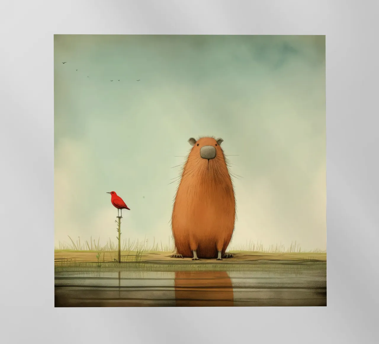 Capibara minimo 2 pellicola backlit da Minimal Animal Art