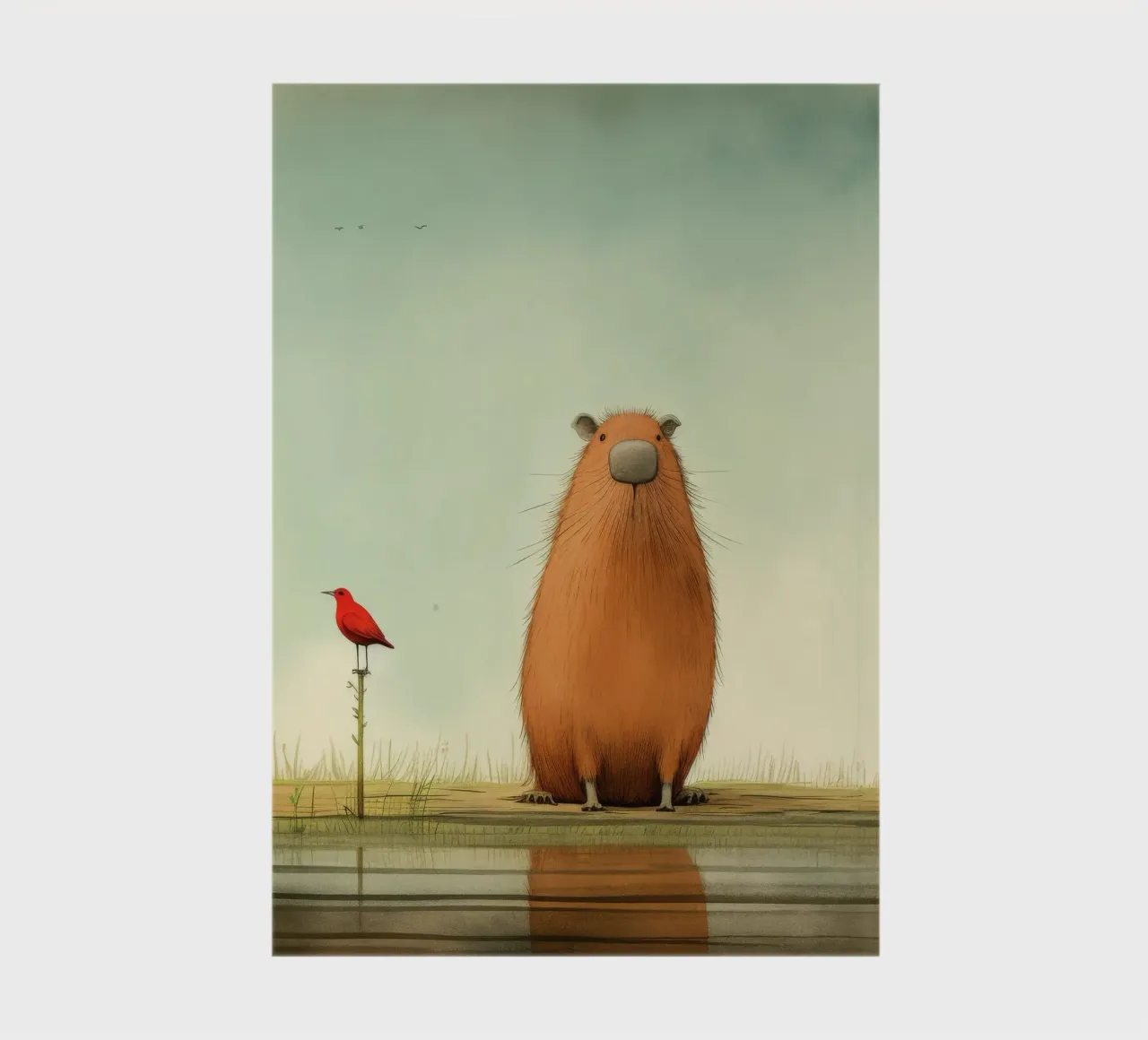 Minimal Capybara 2 notebook by Minimal Animal Art