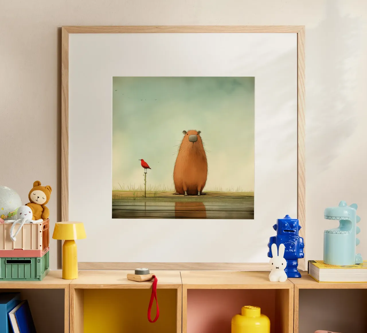 Capibara minimo 2 carta hahnemühle da Minimal Animal Art