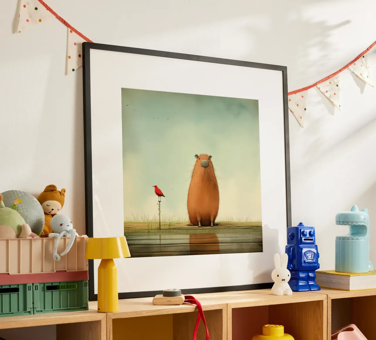 Capibara minimo 2 carta hahnemühle da Minimal Animal Art