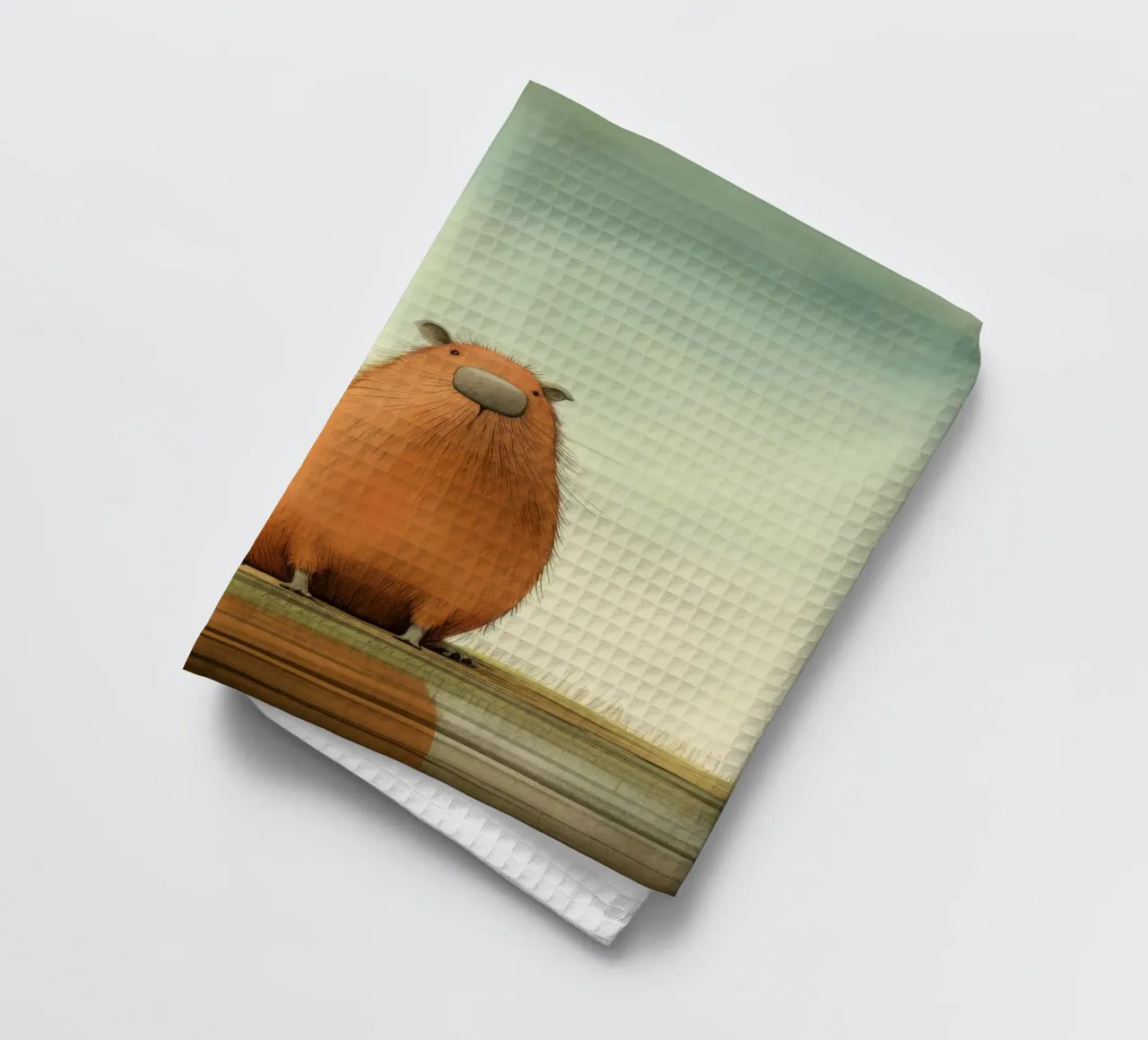 Capibara minimo 2 canovaccio da cucina da Minimal Animal Art