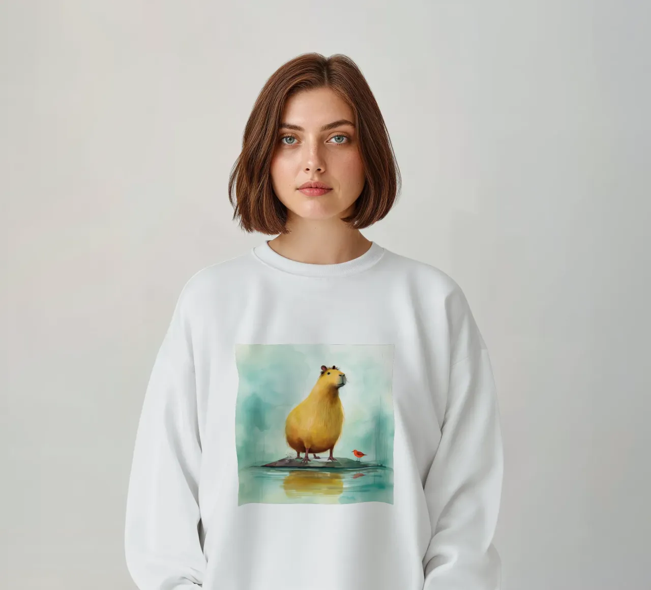 Capibara minimo 3 felpa da Minimal Animal Art