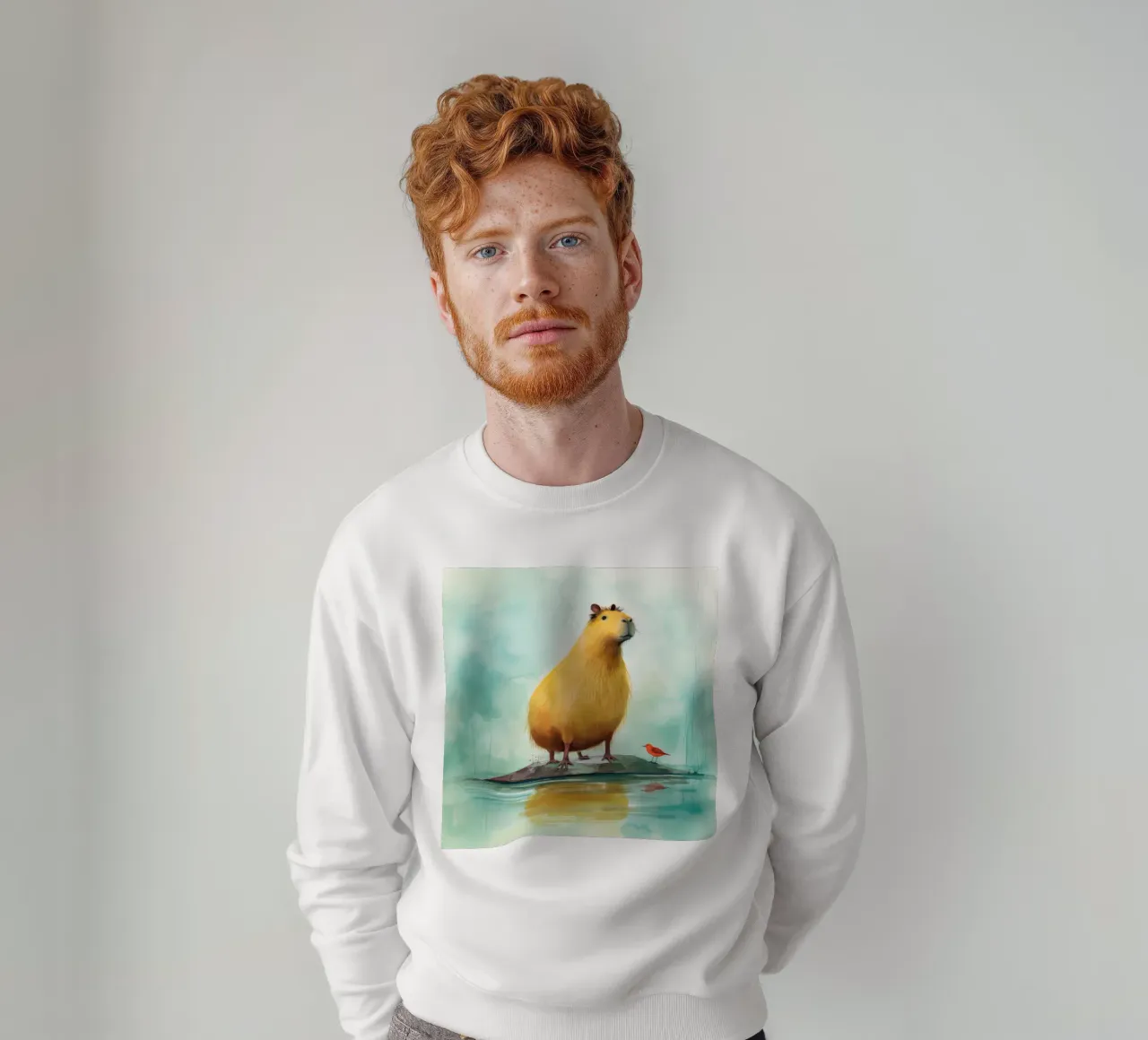 Capibara minimo 3 felpa da Minimal Animal Art