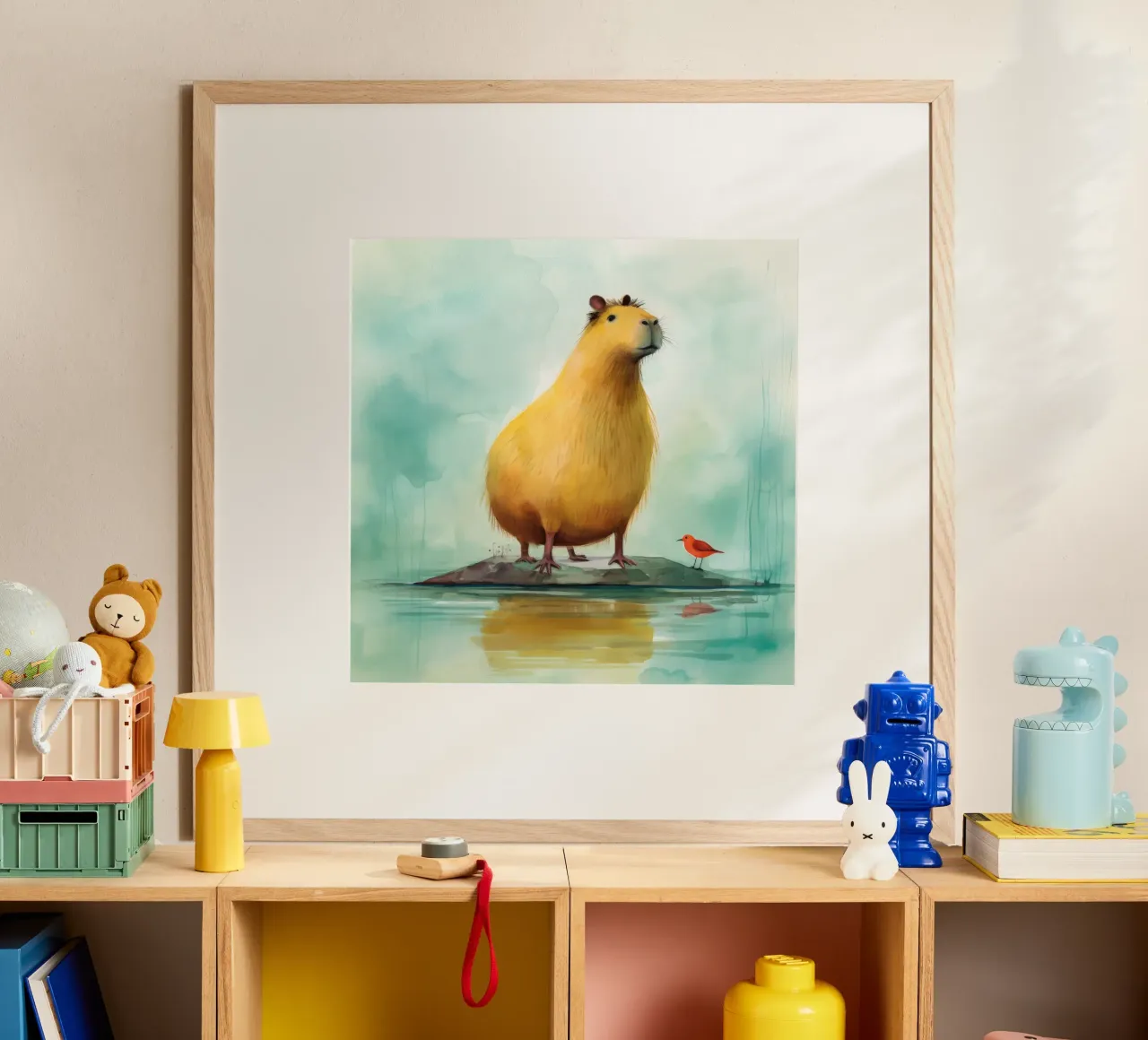 Capibara minimo 3 carta hahnemühle da Minimal Animal Art