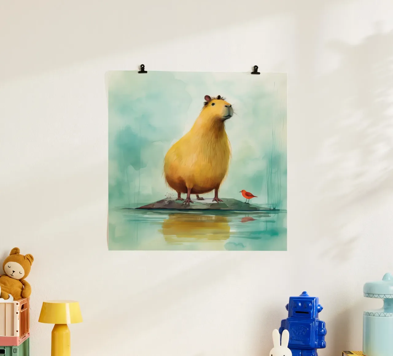 Capibara minimo 3 carta hahnemühle da Minimal Animal Art