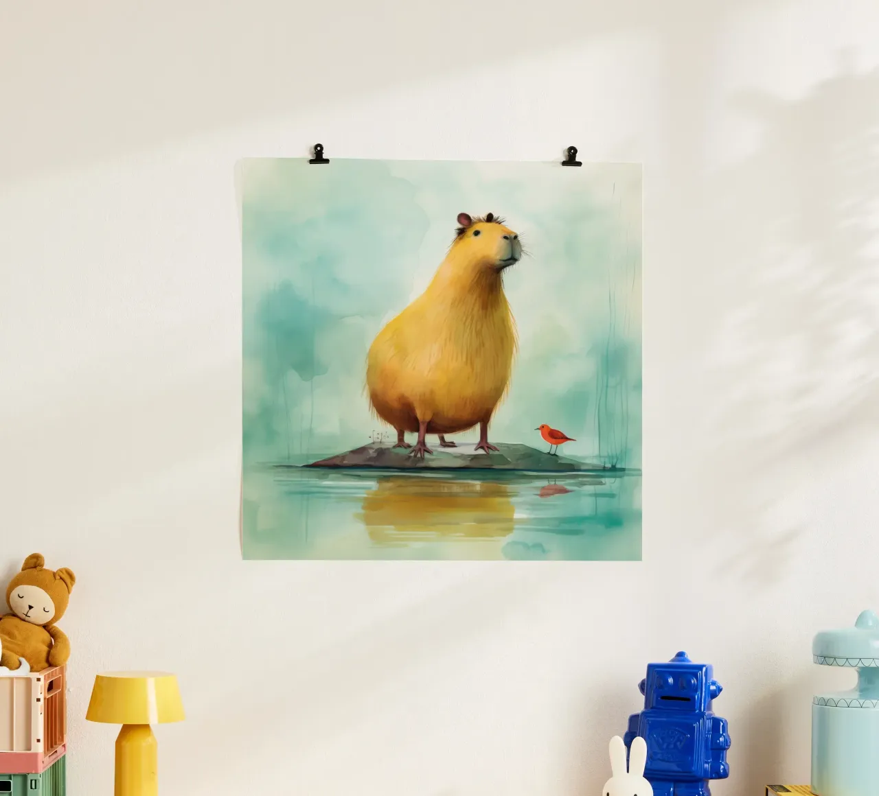 Minimal Capybara poster da Minimal Animal Art