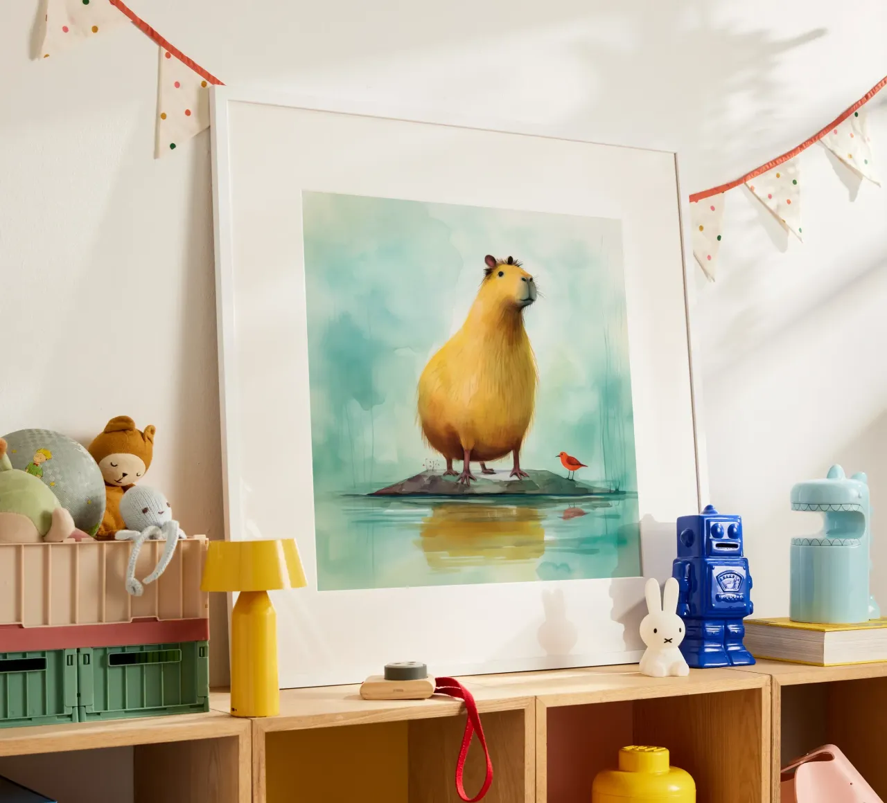 Capibara minimo 3 carta hahnemühle da Minimal Animal Art