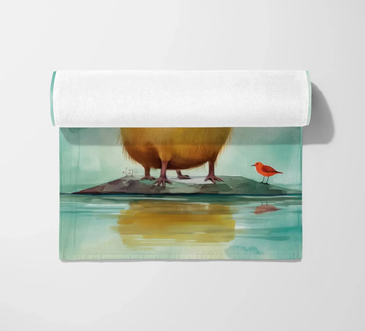 Capibara minimo 3 telo mare da Minimal Animal Art