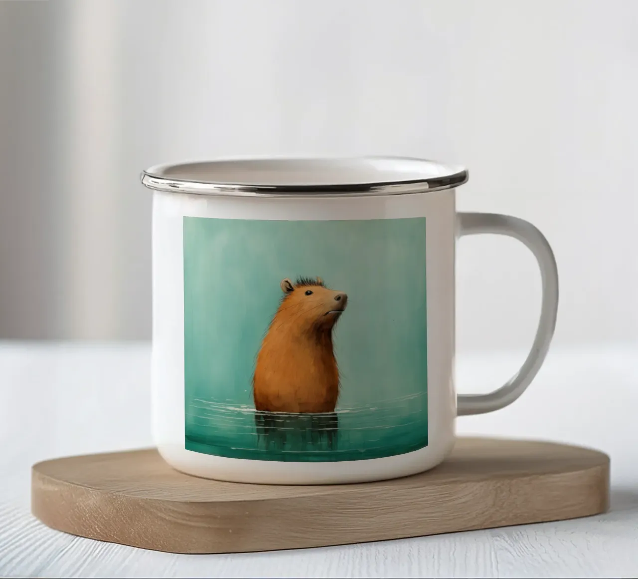 Carpincho mínimo 4 taza de esmalte de Minimal Animal Art
