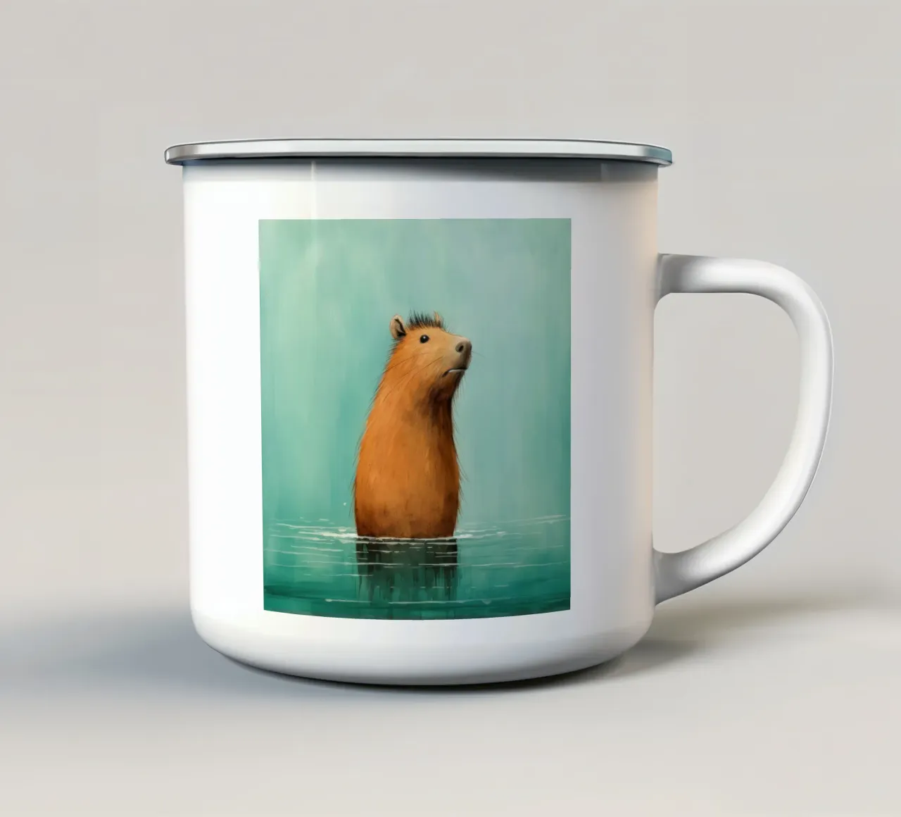 Capibara minimo 4 tazza in smalto da Minimal Animal Art
