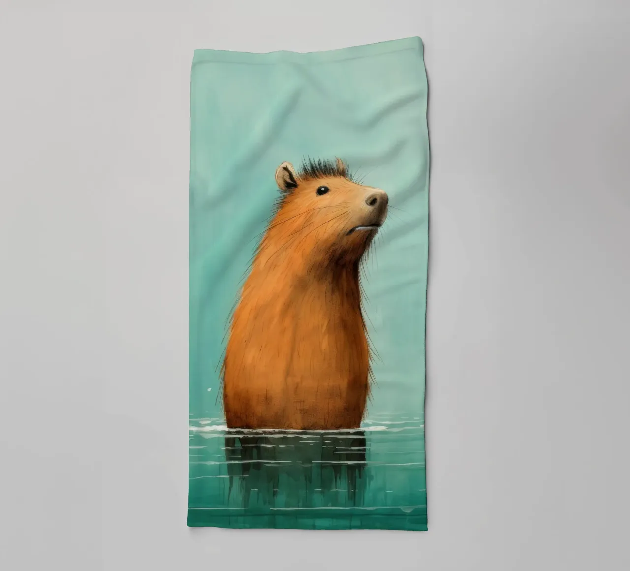 Minimal Capybara 4 towel by Minimal Animal Art