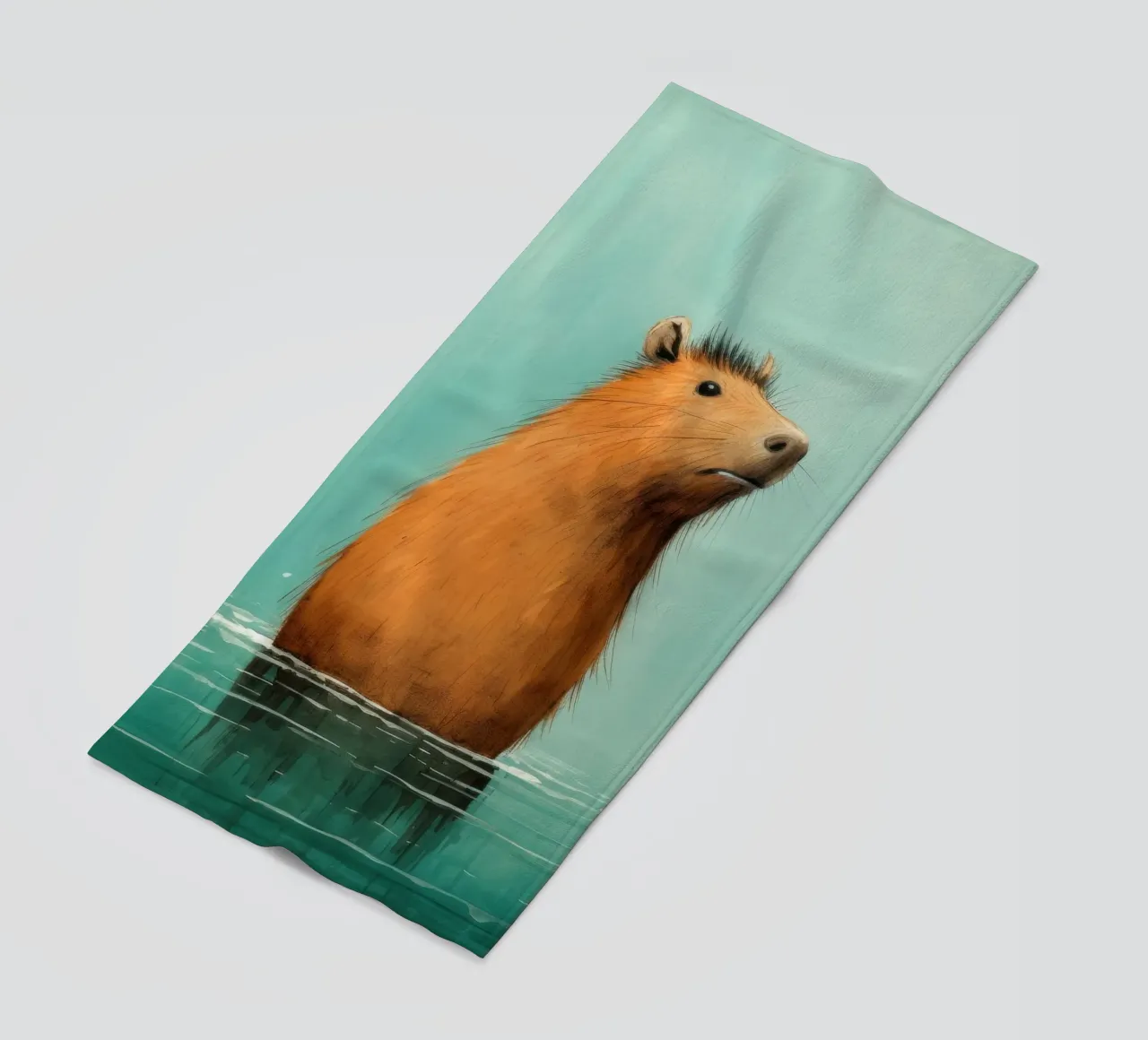 Capibara minimo 4 telo mare da Minimal Animal Art