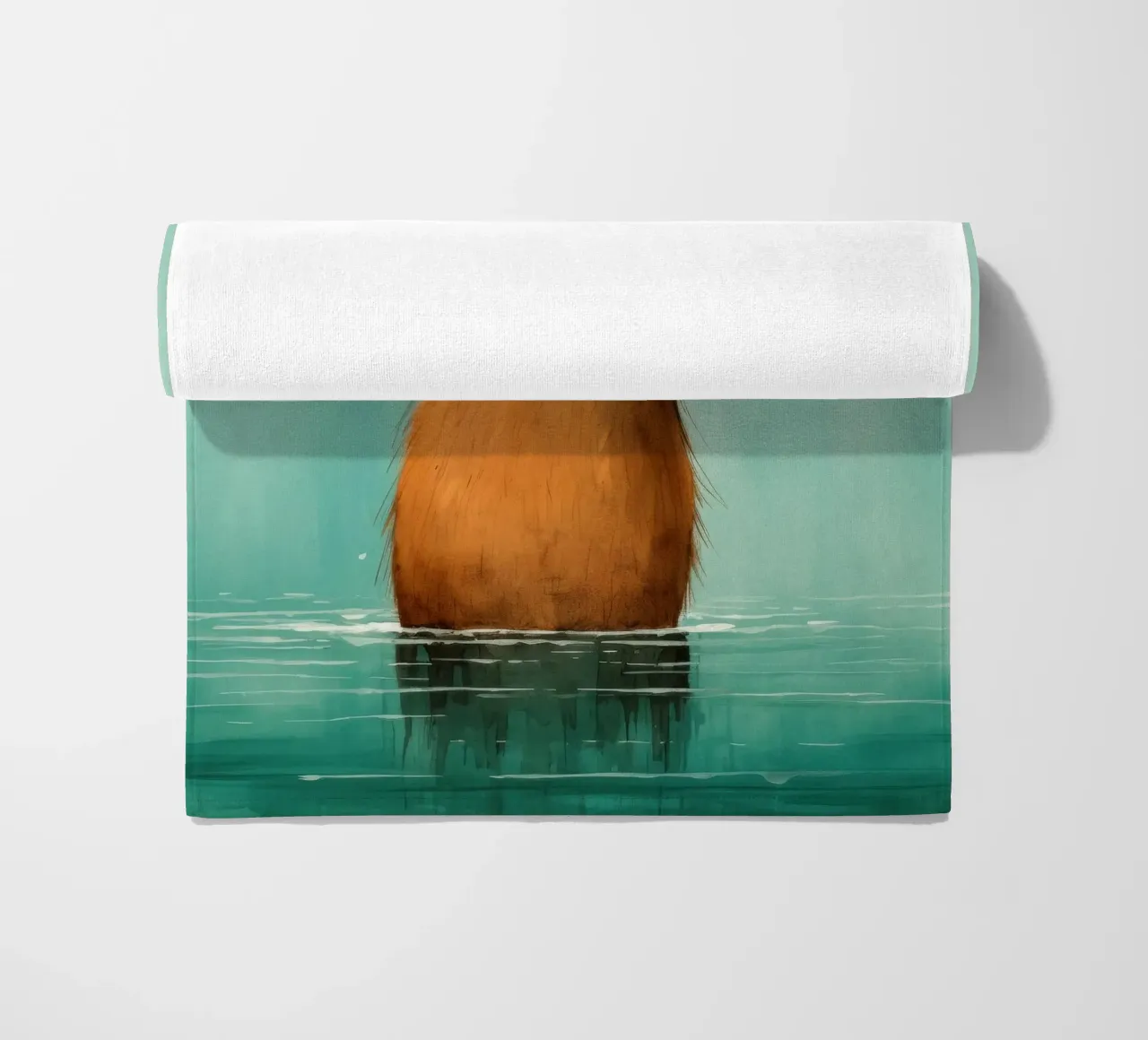 Capibara minimo 4 telo mare da Minimal Animal Art
