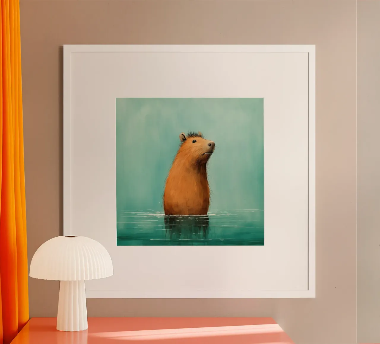 Capibara minimo 4 poster da Minimal Animal Art