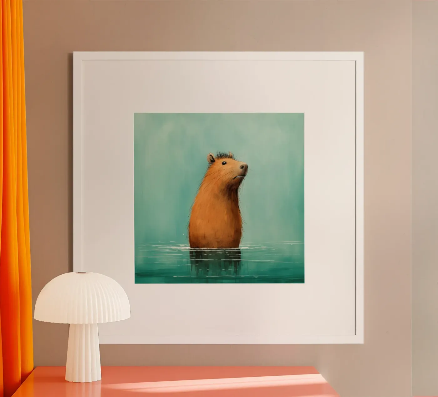 Minimal Capybara Poster von Minimal Animal Art