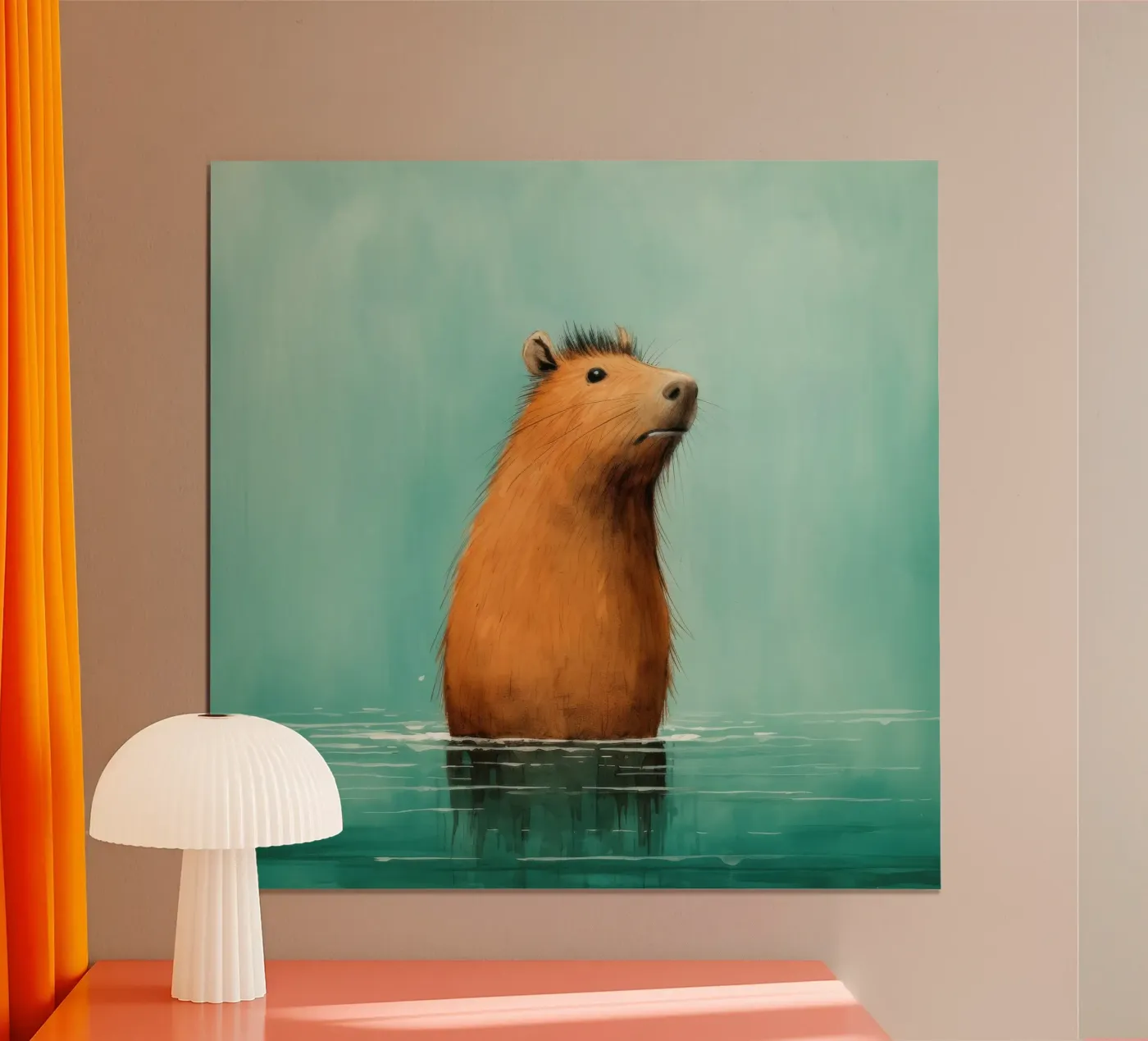 Minimal Capybara Poster von Minimal Animal Art