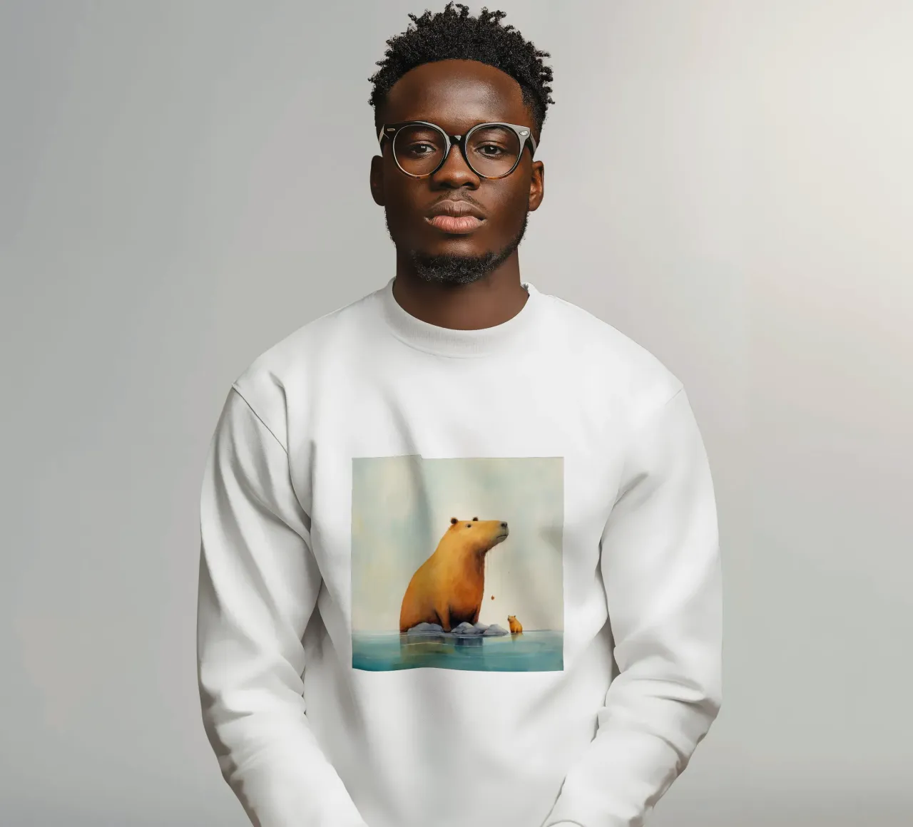 Capibara minimo 1 felpa da Minimal Animal Art