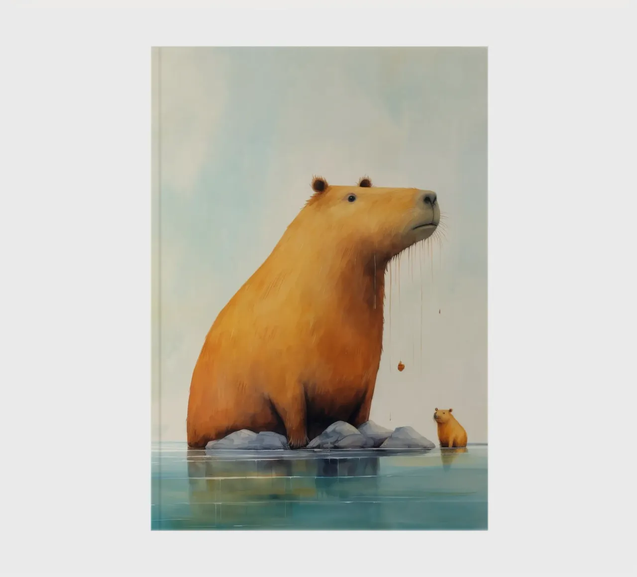 Minimal Capybara 1 notebook by Minimal Animal Art