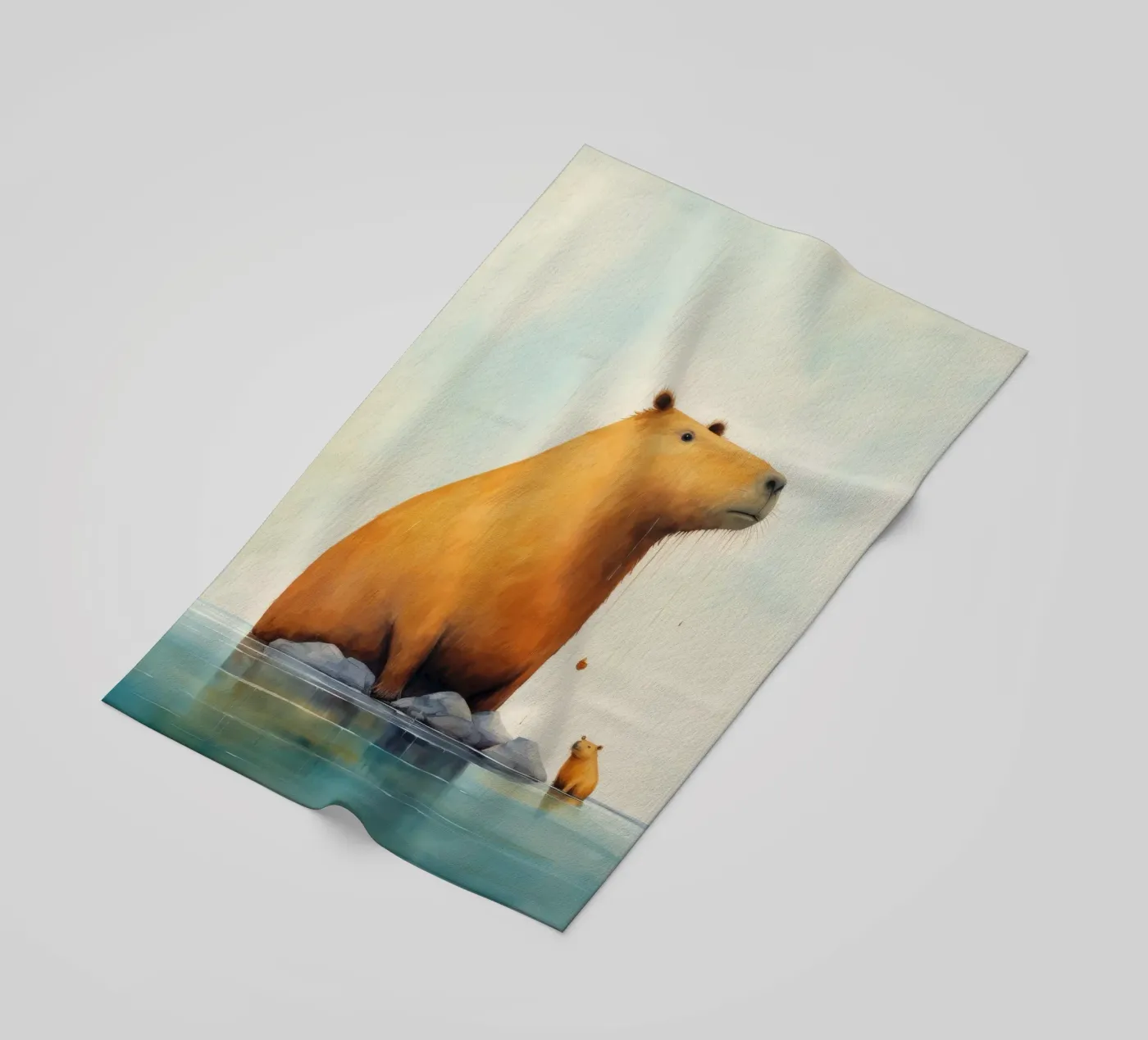 Capibara minimale telo mare da Minimal Animal Art