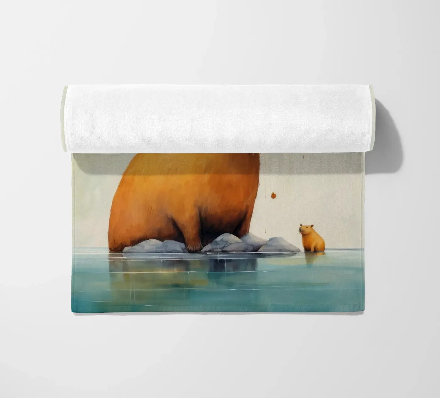 Capibara minimale telo mare da Minimal Animal Art